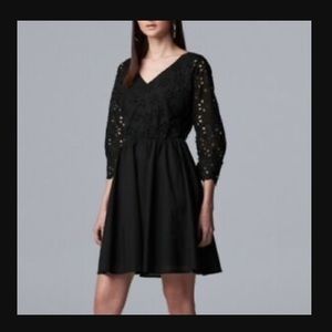 NWT-Simply Vera Vera Wang Floral Cutout Dress